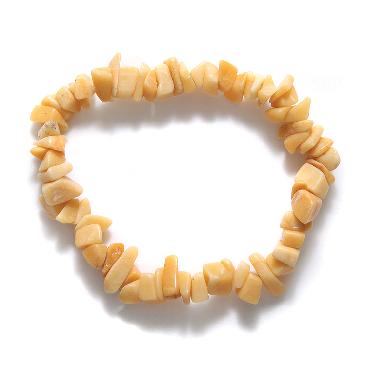 ST5602-82: Stretch Bracelet Yellow 'jade" Chips