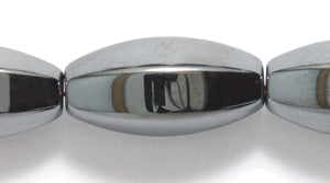 39ST403-6: Hematite 6 Sided Oval 8x16mm