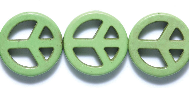 ST633-20G: Peace Sign Green 20mm