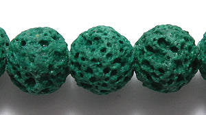 ST5702-8E: Emerald Lava Rock Unwaxed 8mm