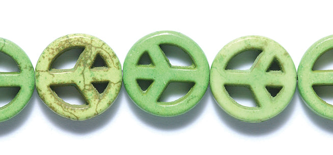 ST633-15G: Peace Sign Green 15mm