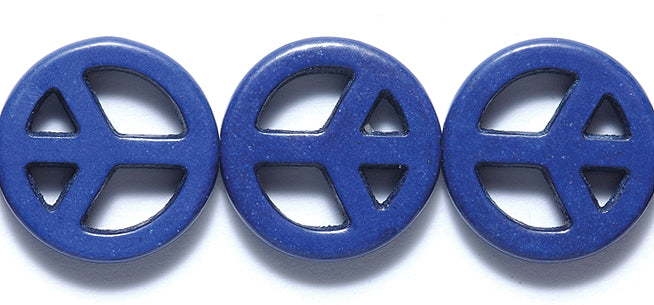 ST633-20DB: Peace Sign Dark Blue 20mm