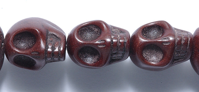 ST50-BR: Skulls Magnesite Brown 13x18mm