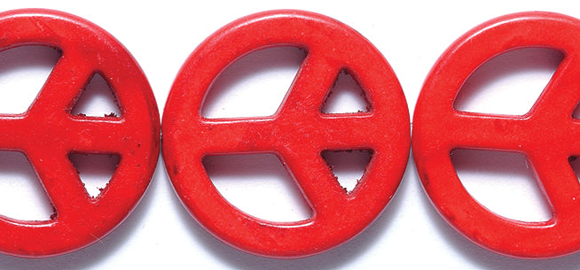 ST633-25R: Peace Sign Red 25mm