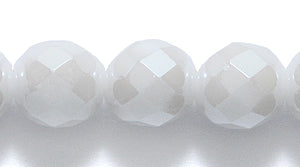 8FC312-WAR: CZ Faceted Rd Alabaster Wedding Luster 8mm-25PC