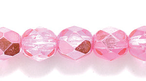 6FC893-FHR: CZ FACET RD DK Pink Fuchsia Half Coated 6mm-50PC