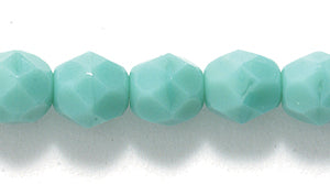 6FC185R: CZ FACET RD Opaque Turquoise Green 6mm-50PC