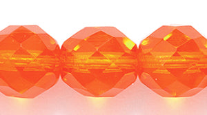 10FC234R: CZ FACET RD Trans Sun Orange 10mm-25PC