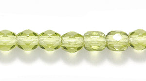 4FC283R: CZ Faceted Olive Green 4mm-100PC