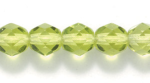 6FC281: CZ FACET RD Peridot/Olive 6mm-600PC