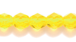 6FC225-A: CZ FACET RD TRANS LT MED Yellow 6MM-400PC