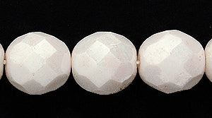 8FC312: CZ Faceted Rd Luster Opaque White 8mm 150PC