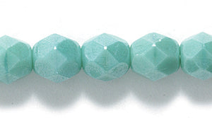 6FC385R: CZ FACET RD Opaque Turquoise Green Luster 6mm-50PC