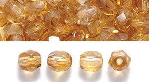 CZ Faceted Rd 3 Tone Crystal/LT/DK Topaz 4MM-Loos-200PC