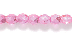 4FC893-FH: CZ FACET RD DK Pink Fuchsia Half Coated 4MM-400PC