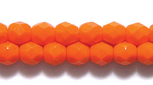 4FC134R: CZ FACET RD Opaque Orange 4mm-100PC