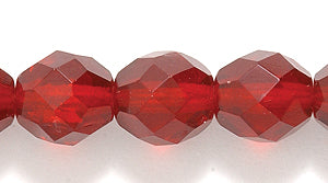 8FC245: CZ FACET RD TRANS DK Ruby 8mm 250 Pieces