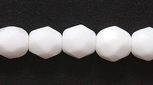 6FC110R: CZ FACET RD Opaque Alabaster White 6mm-50PC