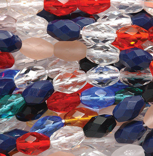 33FC9000R: CZ Faceted Oval Mix #9000 10x7mm-25PC