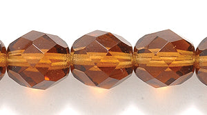 8FC257: CZ FACET RD TRANS DK Smoky Topaz 8mm 300PC