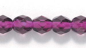 6FC3298-FR: CZ FACET RD Color Lined Fuchsia In Amethyst 6mm-50PC