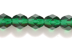 6FC284-DK: CZ FACET RD DK Christmas Deep Green 6MM-500PC