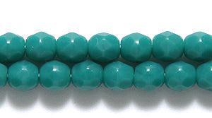 4FC185-DR: CZ FACET RD Opaque DK Turquoise Green 4mm-100PC