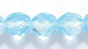 8FC5216-1R: CZ FACET RD 2 Tone Aqua/crystal 8mm-25PC