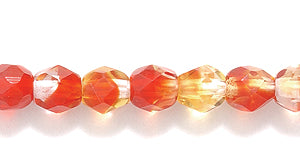 4FC5254R: CZ FACET RD Three Tone Crystal/ruby/LT Topaz 4mm-100PC