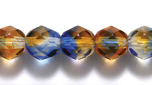 6FC5275R: CZ FACET RD 3 Tone DK Sapphire/topaz/crystal 6mm-50PC