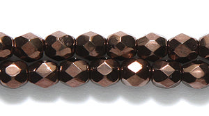 4FC556-C: CZ FACET RD Copper Finish Over Black 4mm 600PC