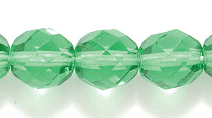 8FC284: CZ FACET RD TRANS Christmas Green 8mm-300PC