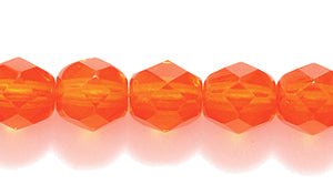 6FC234: CZ Faceted Rd TR Sun Orange 6MM 400PC