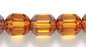 8FX254R: CZ Faceted Trans Topaz Stone Effect 8mm-25PC