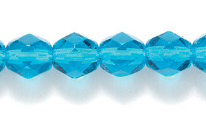 6FC266: CZ Faceted Rd Lagoon Aqua 6MM 400PC