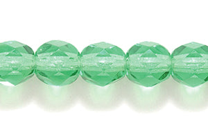 6FC284-D1R: CZ FACET RD Trans MED DK Christmas Green 6mm 50PC