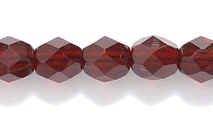 6FC246-D: CZ FACET RD TRANS DK Garnet 6MM-400PC