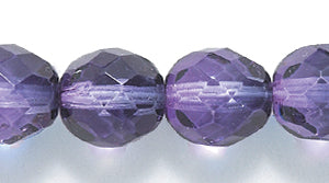 8FC5299-PC: CZ FACET RD 2 Tone Fuchsia/amethyst 8mm 250PC