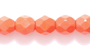 6FC136-5R: CZ FACET RD Opaque MED DK Coral 6mm-50PC