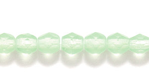 4FC281-3MR: CZ FACET RD Trans LT Green Matte 4mm-100PC