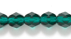 6FC288R: CZ Faceted Rd TR Deep Emerald 6mm 50PC