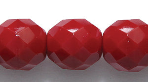 10FC148: CZ FACET RD Opaque Deep Red 10mm-160PC