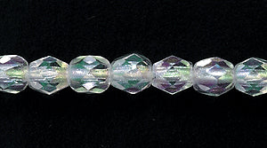 4FC512-88: CZ FACET RD Crystal With Green Iris AB 4mm-1200PC