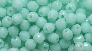 3FC185-1L: CZ FACET RD Opaque LT Turquoise Green 3MM-200PC