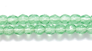 3FC284-2R: CZ FACET RD Trans LT Christmas Green 3mm-100PC