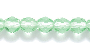 5FC281-3R: CZ FACET RD Trans LT Green 5mm-100PC