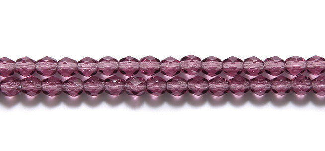 4FC298R: CZ FACET RD Trans Amethyst 4mm-100PC