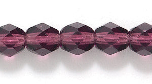 6FC299R: CZ Faceted Trans Round Deep Amethyst 6mm-50PC