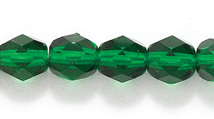 6FC284-DR: CZ FACET RD Trans DK Christmas Green 6mm 50PC