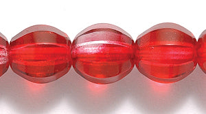 8FA5241-CR: CZ Global Faceted Crystal/ruby 8mm-50PC